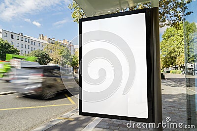 Outdoor bus stop advertisement mockup Stock Photo