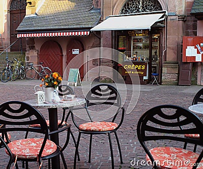 Outdoor Cafe in Germany Editorial Stock Photo