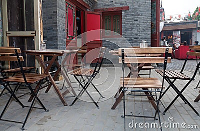 Outdoor cafe leisure Stock Photo