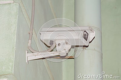 Outdoor camera surveillance for security Stock Photo