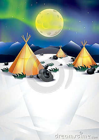 outdoor campsite. Vector illustration decorative design Cartoon Illustration