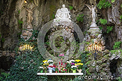 Outdoor catholic shrine Stock Photo