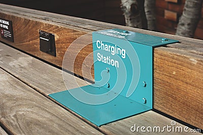 Charging station for cell phones Editorial Stock Photo