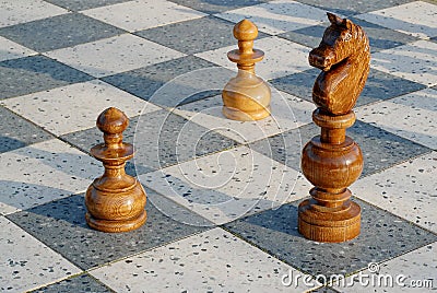 Outdoor chess game Stock Photo