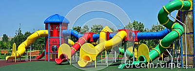 Outdoor children playground Stock Photo