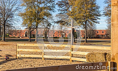 Outdoor Christmas Nativity Scene on Hospital Campus Editorial Stock Photo