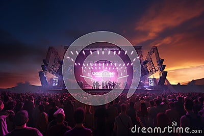 Outdoor concert with diverse music genres Stock Photo
