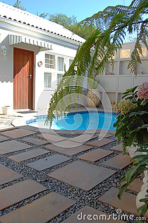 Outdoor courtyard Stock Photo