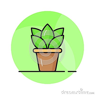 Outdoor decorative plant, an icon of plant pot in trendy style, ready to use vector Vector Illustration