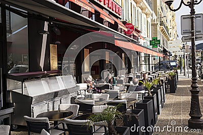 Outdoor dining, Nice, France Editorial Stock Photo