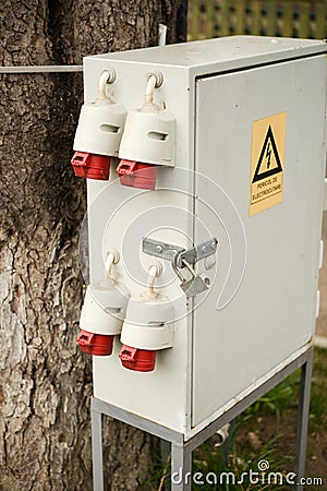 Outdoor electric control box Stock Photo