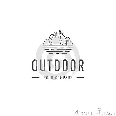 Outdoor explorer badge. Illustration of outdoor explorer label. Typography and roughen style. Outdoor explorer logo Vector Illustration