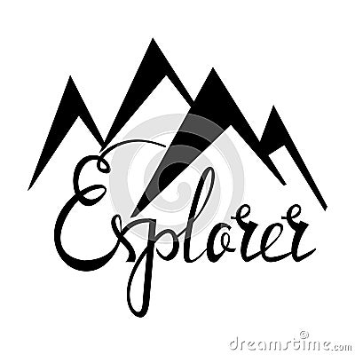 Outdoor explorer badge. Retro illustration of outdoor explorer. Vector Illustration