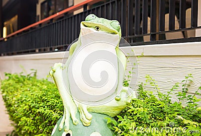 Outdoor Garden Decoration Statue, Frog Stock Photo