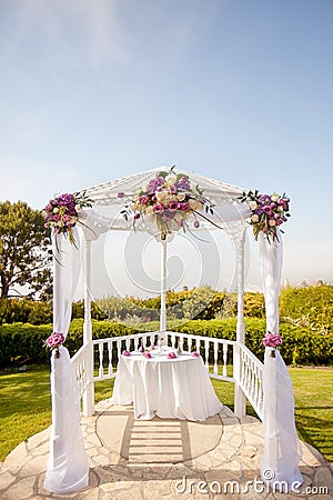 Gazebo Wedding alter Stock Photo