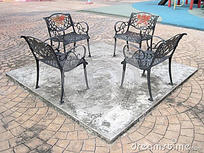 Outdoor Generic Public chairs Stock Photo