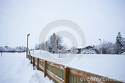 Outdoor ice skating rink Stock Photo