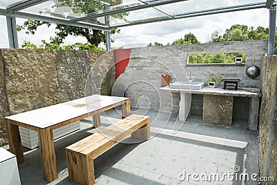 Outdoor kitchen Stock Photo