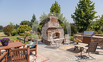 Outdoor kitchen design Stock Photo