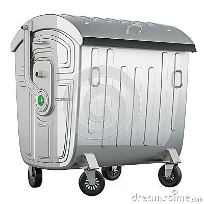 Outdoor large garbage trash container, 3D rendering Stock Photo