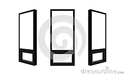 Outdoor lcd advertising displays isolated on white background Vector Illustration