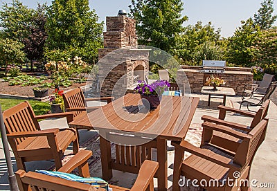 Outdoor living and dining Stock Photo