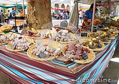 Outdoor Market in France Editorial Stock Photo