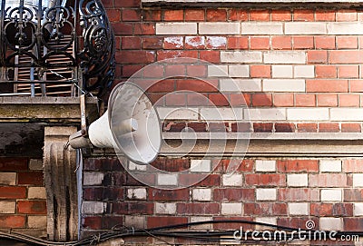 Outdoor megaphone Stock Photo