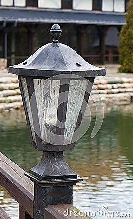 Outdoor metal lantern Stock Photo