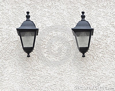 Outdoor metal wall lanterns Stock Photo