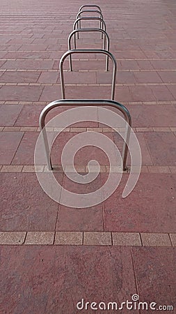 Outdoor Modern City Peddle Bike Stands Stock Photo