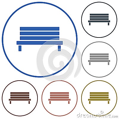 Outdoor park wooden bench Vector Illustration