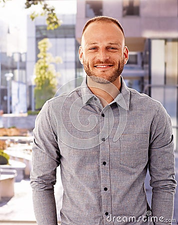 Outdoor photo of happy man Stock Photo