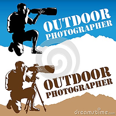 Outdoor Photographer logo Vector Illustration