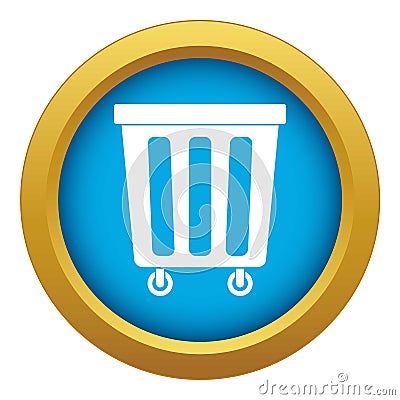 Outdoor plastic trash can icon blue vector isolated Vector Illustration