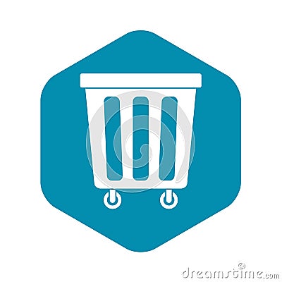 Outdoor plastic trash can icon, simple style Vector Illustration