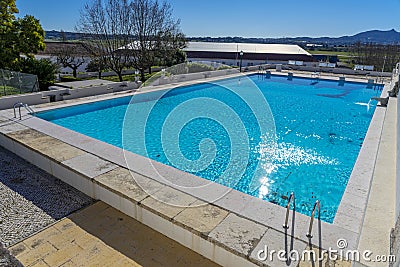 outdoor pool at the N1 air base in Pero Pinheiro Stock Photo