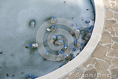 Outdoor pool in winter Stock Photo