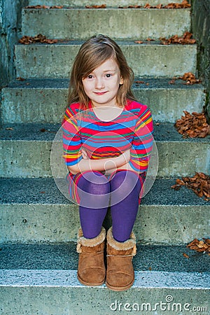 Outdoor portrait of a cute little girl Stock Photo