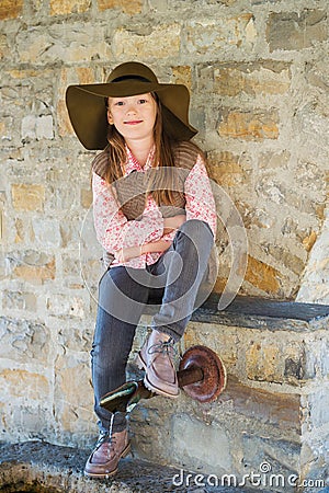 Outdoor portrait of a cute little girl Stock Photo