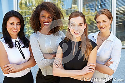 Outdoor Portrait Of Female Multi-Cultural Business Team Stock Photo