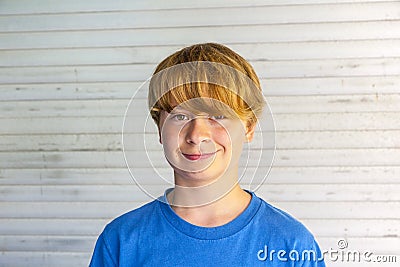 Outdoor portrait of happy smiling boy Stock Photo