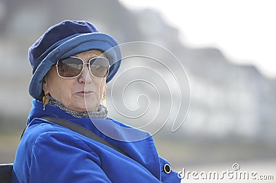 Outdoor portrait of lovely senior woman Stock Photo