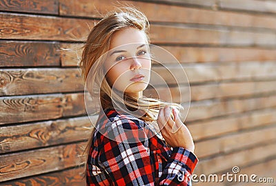 Outdoor portrait sensual pretty woman in the city Stock Photo