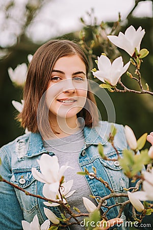 Outdoor portrait of young teenage 16 year old girl Stock Photo