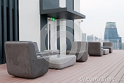 Outdoor Roof Terrace Stock Photo