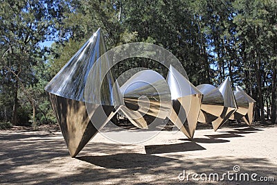 Outdoor sculpture outside the National Gallery of Australia in Canberra Australia Capital Territory Editorial Stock Photo