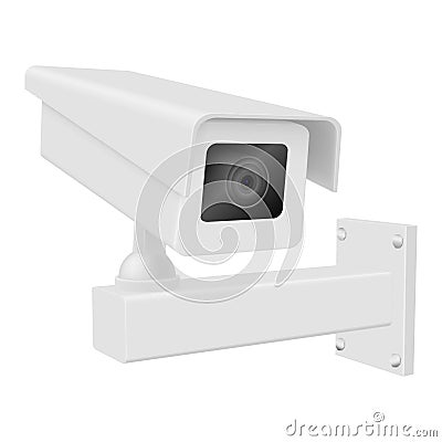 Outdoor security camera control recording inspection electronic device realistic vector illustration Vector Illustration