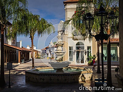Outdoor Shopping Mall Early Morning Editorial Stock Photo