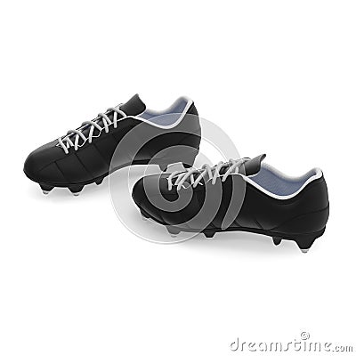 Outdoor soccer cleats shoes on white. 3D illustration Cartoon Illustration